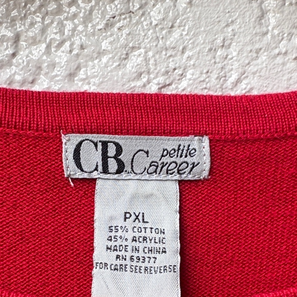 Vintage Red CB Studio Sequin Beaded Christmas Wreath Top - Picture 2 of 4